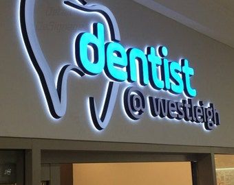 Dental Signage, Business Signs Outdoor, Company Signage, Dental Office Decor, Sign Board Design, Backlit Signs, Custom Business Signs, Sign Business, Channel Letters