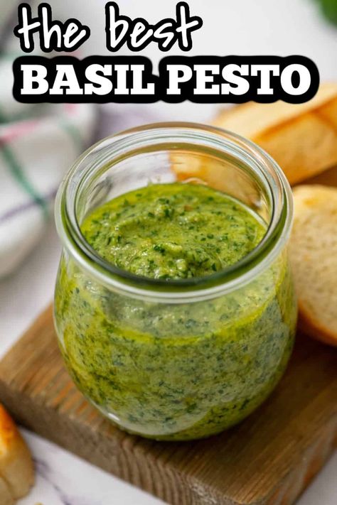 Basil Walnut Pesto, Beginners Recipes, Homemade Basil Pesto, Pesto Sauce Recipe, Homemade Pesto Recipe, Creamy Pesto Sauce, Basil Pesto Sauce, Basil Pesto Recipes, Pesto Dressing