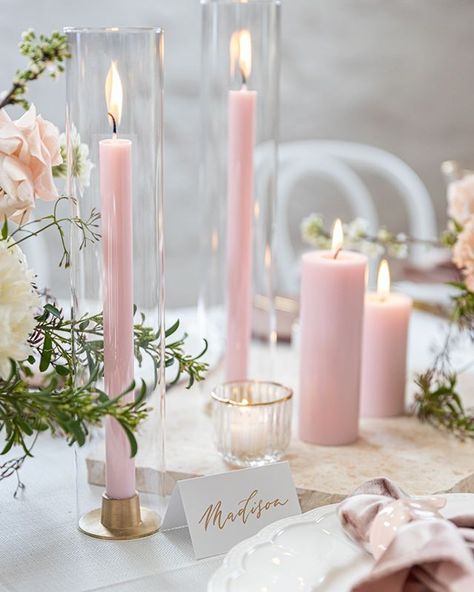 Loving this soft and feminine table styling featuring our Pillar and Dinner Candles in 'Pastel Pink'. @mawarrafunctions Venue @thesmallthingsco Table Décor + Styling @eventmerchantco Crockery, Cutlery + Glassware @fleurdelis.melbourne Florals @willowtreeevents Arbour, Plinths, Cake Stands + Sofa @lepetitjoliemelbourne Macarons  @t_withcake @seedandcoat @petitepaper.co  @creativedistinction  @tablearteventhire  @openairevents  @foxandhart  @neongardeneventhire @southernlightscandleco @monkeephoto Pink Pillar Candles, Coloured Pillar Candles, Pastel Pink Wedding, Pink Taper Candles, Colored Taper Candles, Pillar Candles Wedding, Pastel Candle, Wedding Candles Table, Long Candles