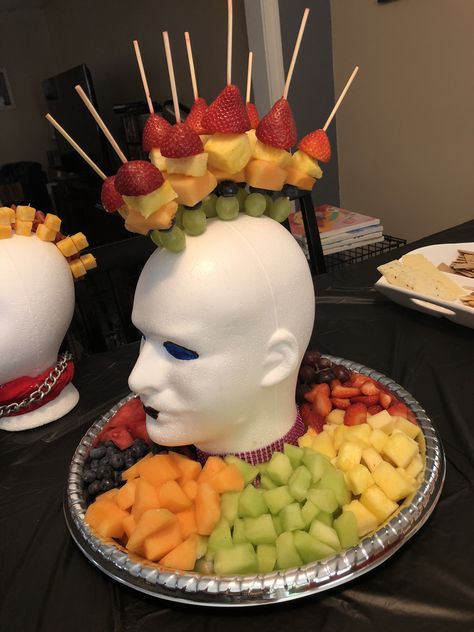 Exorcist Themed Party, Emo Theme Party Food, Dexter Birthday Party, Weird Birthday Party Themes, Emo Party Snacks, Goth Decor Party, Goth Birthday Party Food, Halloween Birthday Party Sweet 16, Grunge Bday Party