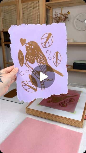 Cute Linocut Prints on Instagram: "Printing on colored paper is so fun! 😍 The beautiful copper looks even more shiny on purple, don’t you think? ✨  If you want to start out with linocut yourself check out my online course for linocut beginners which is on sale right now! I’d be happy to guide you through the whole process in my online course! It shows and explains to you step by step what to do next, how to do it and why! It also involves trouble shooting. It’s fully packed with information. If you want to learn how to print with multiple blocks, this course is for YOU! Let’s start your journey 🥳  www.anna-hermsdorf.de/en/onlinecourse to learn more about what it all includes.  🎨 Discover all the steps and techniques to create colorful linocuts in over 50 videos. 📦 Get a list of suggest Cute Linocut, Colored Paper, Linocut Prints, Online Course, Linocut, Online Courses, Over 50, You Think, Thinking Of You