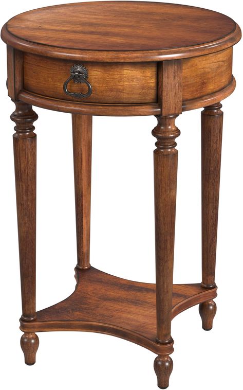 Butler Specialty Company Living Room Jules Side Table 2096011 - Butler Specialty - Chicago, IL Living Room Types, Antique Side Table, Round Accent Table, Round End Table, Wooden Side Table, Furniture Side Tables, Bush Furniture, Small Drawers, Sofa Tables