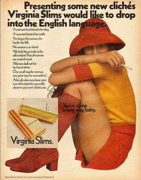 vintage virginia slims ads - Google Search Virginia Slims, Baby Ads, Advertising Slogans, One Small Step, Retro Ads, Magazine Ads, Vintage Magazines, Print Magazine, Vintage Magazine