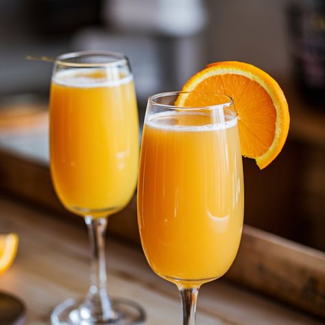 Start your brunch with a refreshing Mimosa! 🥂🍊 Perfectly bubbly and citrusy for any celebration. **Ingredients:** - 1 cup chilled champagne or sparkling wine - 1/2 cup fresh orange juice - 1 tablespoon orange liqueur (optional) - Fresh orange slices, for garnish **Directions:** 1. In a champagne flute, pour the chilled champagne or sparkling wine until it is about halfway full. 2. Carefully add the fresh orange juice, allowing the bubbles to settle. 3. If desired, add a splash of orange l... Orange Mimosa, Fresh Orange Juice, Orange Liqueur, Fresh Orange, Orange Slices, Sparkling Wine, Orange Juice, Mimosa, Liqueur