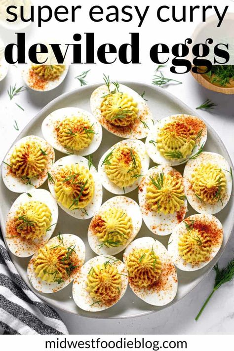 Curried Deviled Eggs, Curry Deviled Eggs Recipe, Asian Thanksgiving, Deviled Eggs Recipe Best, Devilled Eggs Recipe Best, Best Deviled Eggs, Deviled Eggs Easy, Deviled Eggs Classic, Easy Curry