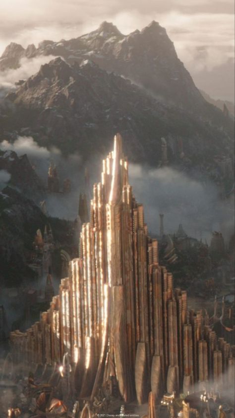 Asgard Palace Interior, Asgard Palace, Marvel Landscape, Marvel Locations, Asgard Aesthetic, Asgard Marvel, Mcu Wallpaper, Rose Glasses, Avengers Universe