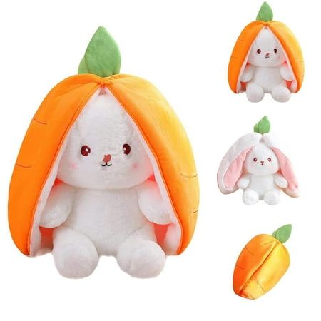 Size:7.1 inches(18cm) Reversible Bunny Plush - Kills Boredom in an Instant One side is a cute strawberry or carrot pillow, and the other side is a fun plush bunny with big ears. The cute rabbit ears are calling to you, and they will definitely capture the hearts, girlfriends and girlfriends. Soft material: Easter bunny, fine workmanship without extra design, Easter stuffed animal, stuffed rabbit, quality, safe and friendly Soft plush fabric and PP cotton filler make these Easter bunnies hide in Orange Bunny, Kids Birthday Presents, Rabbit Plush Toy, Easter Bunny Plush, Bunny Doll, Plush Toy Dolls, Bunny Toys, Cute Stuffed Animals, Bunny Plush