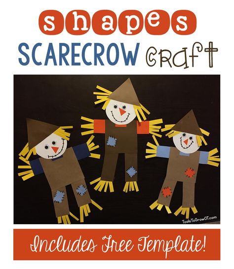 Fall themed Shapes Scarecrow Craft Activity for kids - includes FREE Printable Template! Pinned by SOS Inc. Resources. Follow all our boards at pinterest.com/sostherapy/ for therapy resources. Kids Crafts Fall, Fun Fall Crafts For Kids, Scarecrow Craft, Craft Activity For Kids, Scarecrow Crafts, October Crafts, Fun Fall Crafts, Fall Arts And Crafts, Fall Art Projects