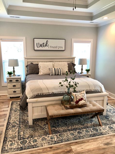 Bedroom Ideas Farmhouse, Bedroom Ideas On A Budget, Bedroom Ideas Romantic, Bedroom Ideas For Couples Modern, Bedroom Ideas For Couples, Casa Country, Farmhouse Master, Bedroom Master, Redecorate Bedroom