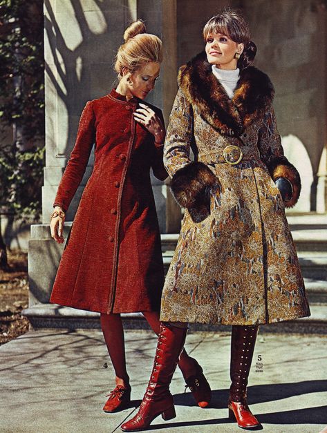 All sizes | Spiegel 1971 fw tapestry coats | Flickr - Photo Sharing! 1970s Coat, Brocade Coat, 60s Women, 60s 70s Fashion, Coat Fur, 70’s Fashion, Fur Coat Vintage, 20th Century Fashion, Vintage Fur