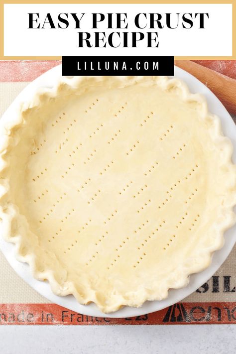 Our go-to pie crust recipe requires only 5 ingredients and comes out perfect every time making it the best homemade pie crust. #homemadepiecrust #piecrust #homemadepie #piecrustrecipe #pie Sweet Pie Crust, Perfect Pie Crust Recipe, Cake Flour Substitute, Flaky Pie Crust Recipe, Leftover Pie, Pie Crust Recipe Easy, Lemon Pie Recipe, Easy Pie Crust, Homemade Pie Crust Recipe