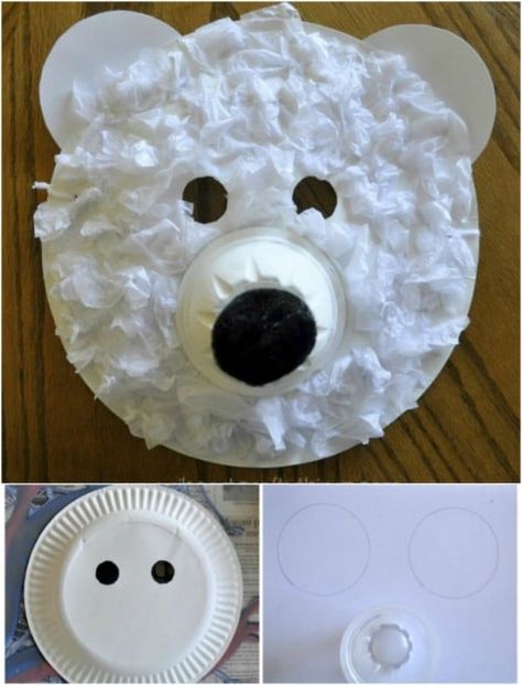 Bear Masks, Urs Polar, Fun Winter Crafts, Winter Diy Crafts, January Crafts, Masks Crafts, Winter Preschool, Fun Christmas Crafts, Bear Crafts