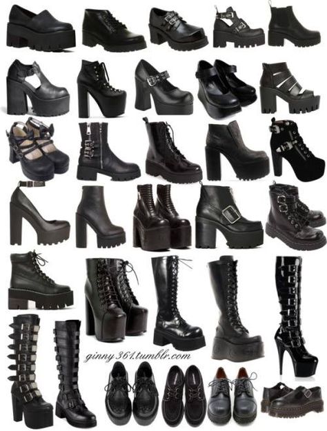 Kasut Wanita, Mode Rock, Egirl Fashion, Mode Emo, Goth Shoes, Aesthetic Grunge Outfit, Mode Kpop, Aesthetic Shoes, Goth Outfits