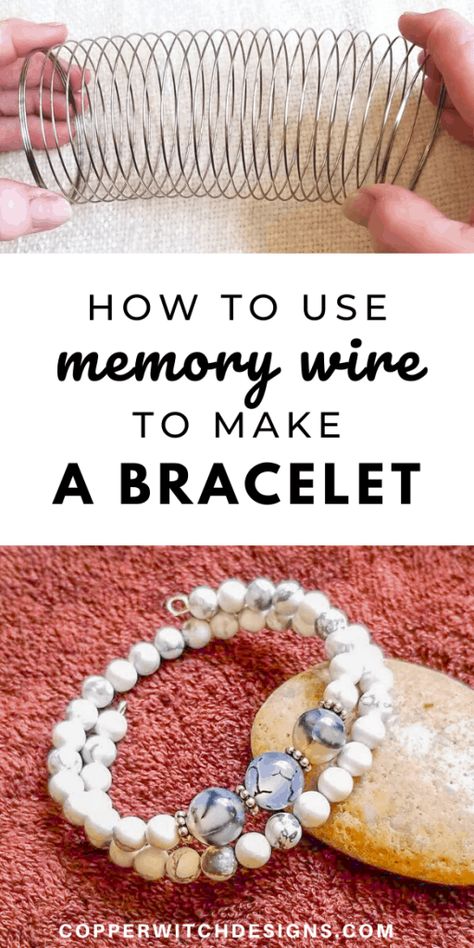 Diy Crystal Bracelet How To Make, How To Make Memory Wire Bracelets Tutorials, How To Make A Memory Wire Bracelet, Bracelet Wrapping Ideas, Handmade Bead Bracelet Ideas, Memory Wire Bracelets Diy How To Make, Memory Wire Cuff Bracelet Diy, Wire Bead Bracelet Diy, Bracelet Sizes Chart