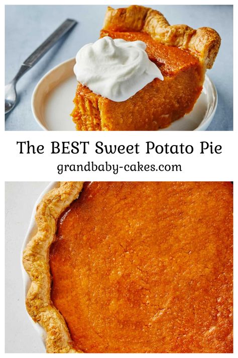 Sweet Potato Pie Graham Cracker Crust, Sweet Potato Pie Squares, Deep Dish Sweet Potato Pie Recipe, Buttermilk Sweet Potato Pie, Sweet Potato Bars Desserts, Double Crusted Sweet Potato Pie, Sweet Potato Pie Recipes Southern, Sweet Potato Pie Black People, Black Folks Sweet Potato Pie Recipe