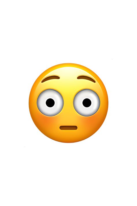 The flushed face emoji 😳 depicts a yellow face with wide-open eyes, raised eyebrows, and a red blush on its cheeks. The mouth is slightly open, and the face appears to be surprised or embarrassed. The overall expression is one of shock or embarrassment. Emoji Icons Faces, Apple Emoji Png, Excited Face Emoji, Shocked Emoji Face, Emoji Surprised, Blush Emoji, Embarrassed Emoji, Shocked Eyes, Flushed Emoji