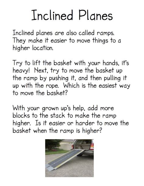 Lesson Ideas for Simple Machines with hands on activities. Each week of November, we can cover the 4 different types of Simple Machines (Inclined Planes, Wheel and Axle, Levers, and Pulleys). Kindergarten Science Curriculum, Simple Machines Activities, Simple Machine Projects, Wheel And Axle, Discovery Zone, Destination Imagination, Inclined Plane, Worksheet For Kindergarten, Kids Worksheet