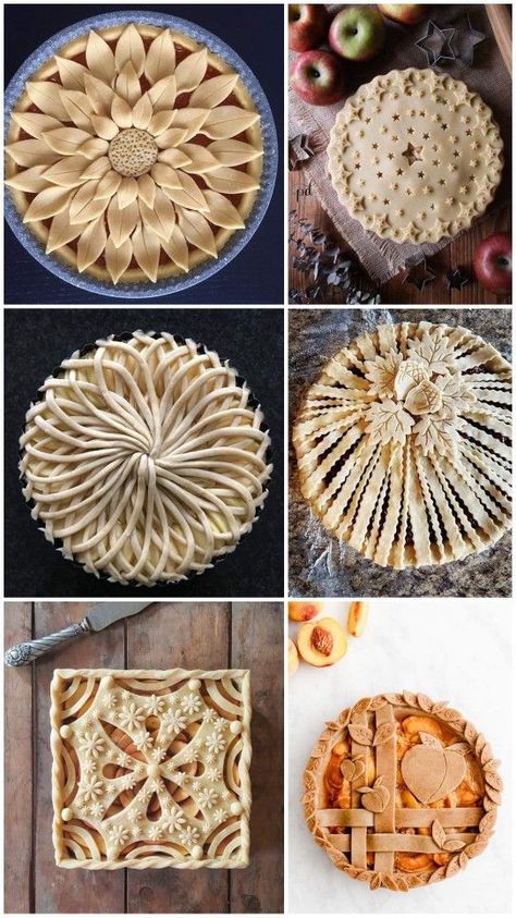 Cool Pie Crust Design, Decorated Pies Tops, Birthday Pie Decoration, Apple Pie Crust Designs Thanksgiving, Pie Dough Designs, Easy Pie Designs, Pie Designs Crusts, Apple Pie Decoration Crusts, Fancy Apple Pie Crust Designs