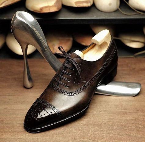 Men's Handmade Coffee Brown Oxford Brogue Toe Leather Lace up Formal Shoes sold by Leatherworld2014 on Storenvy Gentleman Shoes, Oxford Brogues, Men With Street Style, Brown Oxfords, Minimalist Shoes, Brown Shoes, Formal Shoes For Men, Coffee Brown, Leather Shoes Men