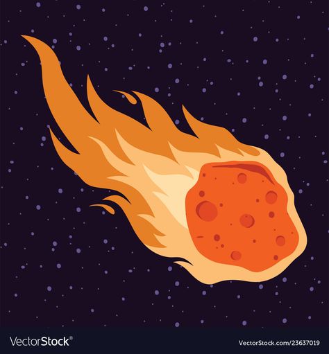 Asteroid Illustration, Asteroid Drawing, Meteor Drawing, Meteor Illustration, Flame Illustration, Hujan Meteor, Meteor Rain, Rain Fall, Pahlawan Marvel