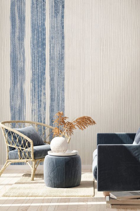 Kimono Wallpaper, Japandi Wallpaper, Archi Design, Japandi Interior, Style Wallpaper, Interior Wallpaper, Wallpaper Living Room, Interior Projects, Wall Patterns