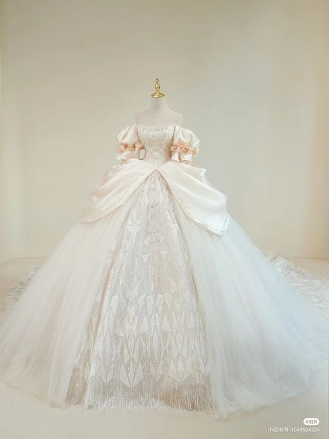 White Coronation Dress, White Dress Aesthetic Royal, White And Pink Wedding Dress, Rococo Wedding Dress, Magical Dresses Fairytale, Princess Wedding Dresses Ball Gown Fairytale, Wedding Dresses Princess Ballgown, Pretty Quinceanera Dresses, Wedding Dresses Cinderella