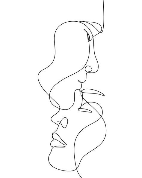 Download Forehead Kiss One Line Drawing Wallpaper | Wallpapers.com One Line Drawing Wallpaper, Line Drawing Wallpaper, Female Line Drawing, Line Drawing Face, Forehead Kiss, Kissing Drawing, Funny Couple Halloween Costumes, Silhouette Tattoos, Drawing Face