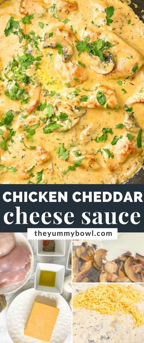 Creamy Chicken Cheddar Cheese Sauce Cheesy Sauce For Chicken, Cheesy Cheddar Chicken, Chicken With Cheddar Cheese Soup, Chicken And Cheddar Cheese Soup Recipes, Chicken And Cheddar Cheese Recipes, Chicken In Cheese Sauce, Awesome Sauce Chicken, Chicken And Cheese Sauce, Chicken With Cheddar Cheese