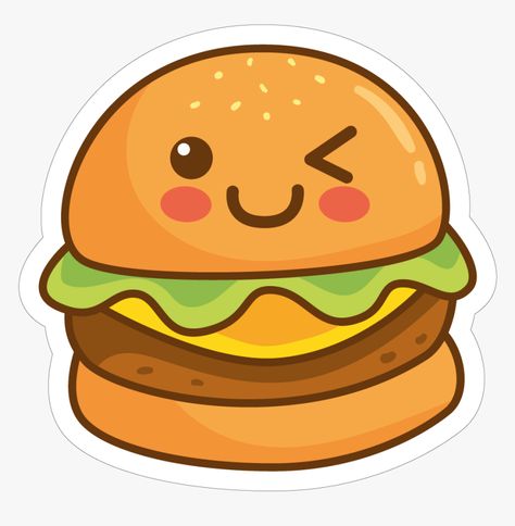 Hamburger Drawing, Burger Drawing, Doodles Kawaii, Cute Cartoon Food, Burger Cartoon, Kawaii Girl Drawings, Doodles Bonitos, Images Kawaii, Cute Laptop Stickers