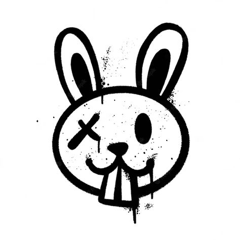 Premium Vector | Graffiti spray paint rabbit isolated vector Spray Paint Graffiti Ideas, Spray Paint Tattoo, Graffiti Art Characters, Spray Paint Ideas Graffiti, Spray Paint Art Ideas, Graffiti Rabbit, Graffiti Clipart, Spray Paint Designs, Graffiti Animals