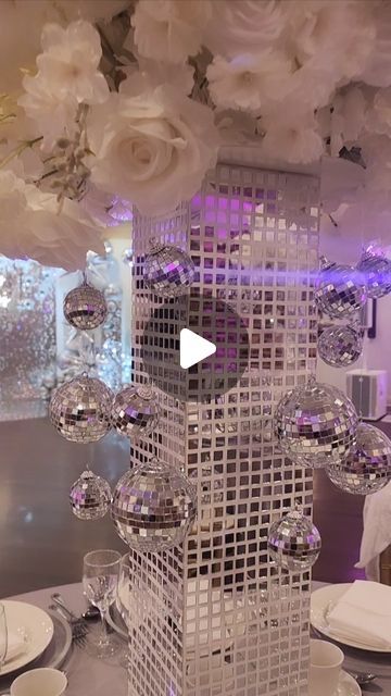 Rock and Roll events on Instagram: "Creating unforgettable memories, decorating disco ball theme 18th birthday party.   #discoballlovers #discoball #discoballbackdrop #discoballcenterpiece #discoballtheme #discoballdecoration #18thbirthday #chicagopartydecorator #chicagoballoons #18thbirthdayparty #rockandrollevents" Disco Party Centerpiece Ideas, Disco Ball Centerpiece Ideas, Disco Theme Birthday Party, Disco Theme Party Decorations, Disco Themed Birthday Party, Disco Theme Parties Decorations, Disco Ball Theme, Rock And Roll Party Decorations, Disco Theme Parties