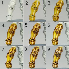 razzaminipainting: Non metallic metals with contrast paints Non Metallic Metal Painting Tutorial, Non Metallic Metal Painting, Contrast Painting, Painting Figurines, Metal Art Techniques, Warhammer Painting, Miniatures Painting, Warhammer Paint, Metal Painting