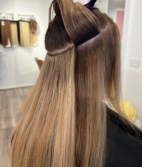 What we LOVE about our wefts 👇🏼 • NO GLUE = no sticky residue left in hair after removal • Comfortability • Versatility • Damage FREE. We pride ourselves on having extension methods that are damage free. There is no excuse for an extension installation that causes damage to the hair. • Undetectable • 6-8 week maintenance ensures the regrowth isn’t too intense, keeping the extension install clean and easy to maintain. • THE CONFIDENCE - the feelings extensions give is truly UNMATCH... Tape In Placement Extensions, Hair Extensions Aesthetic, Extensions Aesthetic, Mega Hair, Hair Extension, Hair Extensions, Glue, Christmas Gift, Confidence