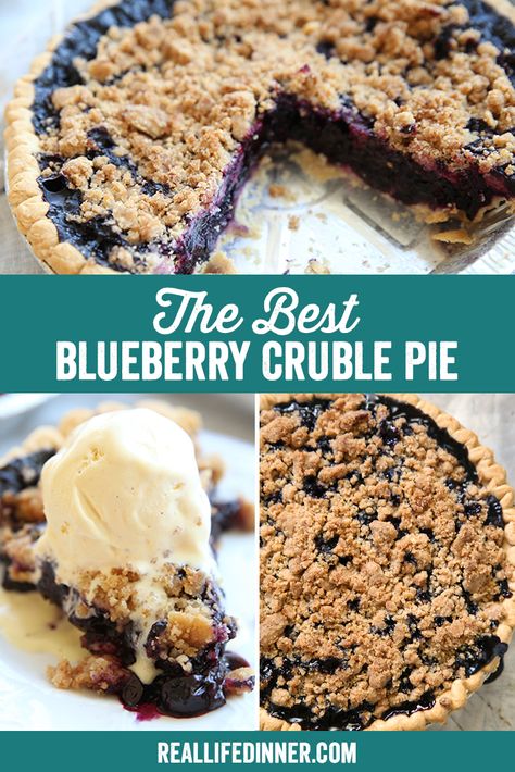 The Best Blueberry Crumble Pie ~ https://reallifedinner.com Blueberry Crisp Pie, Blueberry Pie Streusel Topping, Single Crust Blueberry Pie, Pie Recipes Blueberry, Apple Blueberry Crumble Pie, Blueberry Crumble Pie With Frozen Blueberries, Blueberry Pie Recipe Homemade, Blueberry Pie Topping, Blueberry Pie No Top Crust