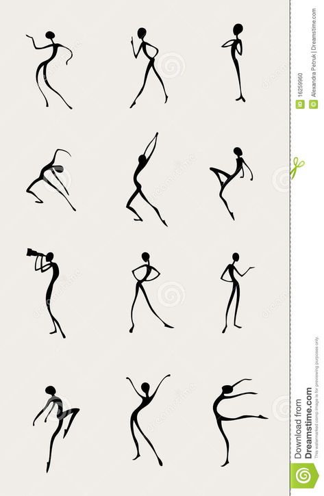 Illustration about Set of different figures moving in silhouette - dancing, posing, sitting, using spyglass. Illustration of energy, shape, move - 16259960 Stick Figure Tattoo, Dancing Poses Drawing, Dancing Drawing, Dancing Poses, Dancing Pose, Dance Silhouette, Dancing Art, Dancing Figures, Silhouette People