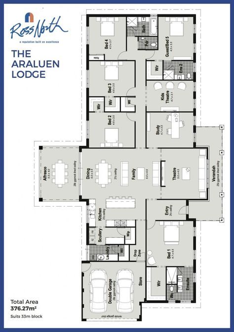 Kids Storage Beds, Country Style Living, 5 Bedroom House Plans, Elegant Farmhouse, Storage Beds, 4 Bedroom House Plans, Home Design Floor Plans, 5 Bedroom House, Storey Homes