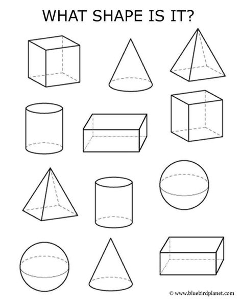 Free printable worksheets for preschool, Kindergarten, 1st, 2nd, 3rd, 4th, 5th grades. 3D shapes. 3d Shapes Kindergarten, Kindergarten Geometry, 3d Shapes Activities, 3d Shapes Worksheets, 3 Dimensional Shapes, Shape Worksheets For Preschool, Shapes Worksheet Kindergarten, Shapes Kindergarten, 2d And 3d Shapes