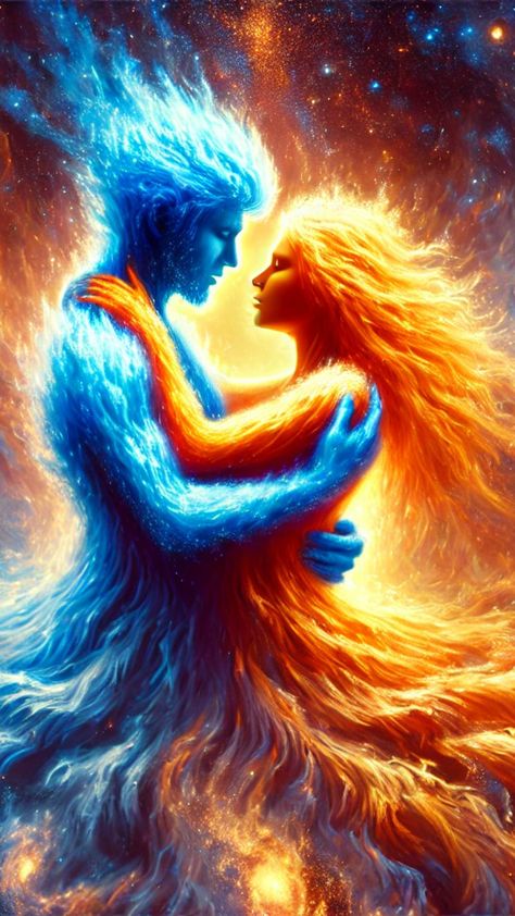 This art conveys the profound spiritual concept of Twin Flames - two halves of one soul, destined to find each other and unite eternally. Their love transcends time and space, and is the deepest, most meaningful form of love existing in the universe. Through this unique bond of love, they help each other grow spiritually and evolve as beings of light. Love Connection Art, Twin Flame Spiritual, Help Each Other Grow, Beings Of Light, Feminine Divine, Grow Spiritually, Twin Flame Art, Love And Acceptance, Twin Flame Relationship