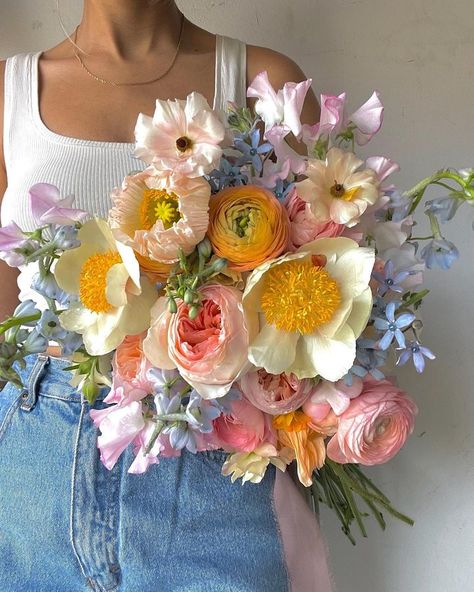 Sapphic Summer, Wild Flower Wedding Bouquet, Pastel Peonies, Cut Flower Bouquet, Wedding Floral Bouquet, Fake Flowers Decor, Elopement Bouquet, Colorful Bridal Bouquet, Wedding Bible