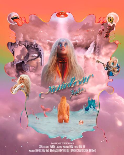 Kesha, Rainbow, album poster, 5 years, Kesha Poster, Kesha Rainbow, Olivia Bee, Ben Folds, Rainbow Poster, Kesha, 5th Anniversary, Room Posters, Save My Life