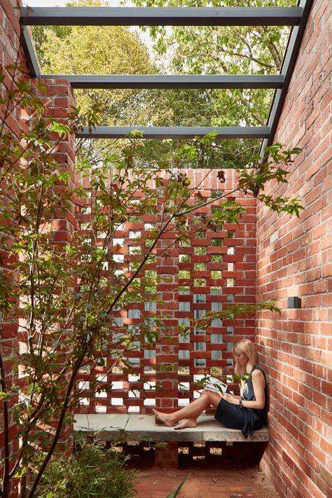 Recycled Brick, Townhouse Designs, Brick Architecture, Garden Architecture, Brick Facade, Brick Design, Brickwork, Red Bricks, The Design Files