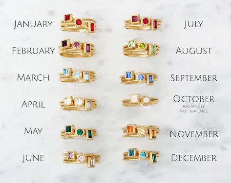 Stackable birthstone rings