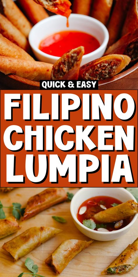 Discover The Best Chicken Lumpia (Filipino Spring Roll) recipe! This lumpia recipe delivers crispy chicken wrapped in a lumpia wrapper recipe, perfect for dipping in sweet and sour sauce. A classic Filipino lumpia Shanghai dish, this easy lumpia recipe combines savory chicken with the flavors of Asian recipes. It's a must-try among best Filipino recipes, ideal for any occasion where you crave delicious and satisfying appetizers! Easy Lumpia Recipe, Chicken Lumpia, Lumpia Wrapper Recipe, Lumpia Recipe Filipino, Lumpia Filipino, Lumpia Wrapper, Best Filipino Recipes, Lumpia Shanghai, Filipino Lumpia