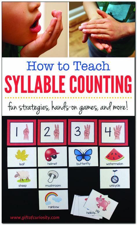 Teach Syllables Kindergarten, Blending Syllables Kindergarten, How To Teach Syllables In Preschool, Prek Syllable Activities, Syllables For Kindergarten, Counting Syllables Kindergarten, Preschool Syllables Activities, Syllables Activities Kindergarten, Kindergarten Syllable Activities