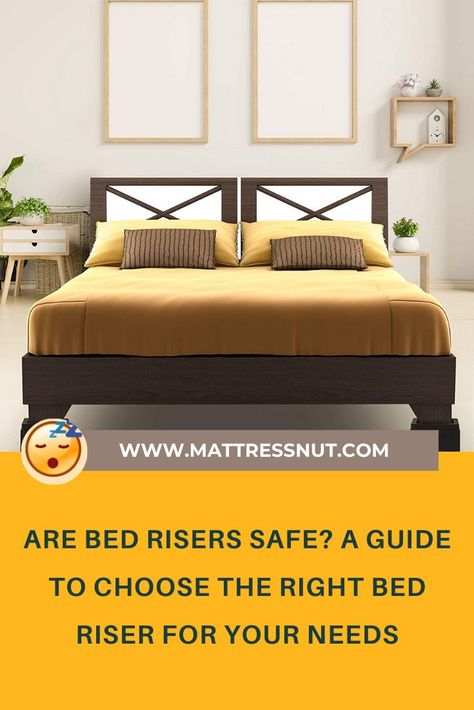 Bed risers are safe because they have a broader and more stable base than the actual legs of a bed. Choose the right kind of bed riser based on the design of your bed frame and the weight capacity you require. Bed Riser, Bed Up, Create Storage, Bed Risers, Bed Accessories, Best Bed, Buy Bed, Common Questions, Mattress Protector