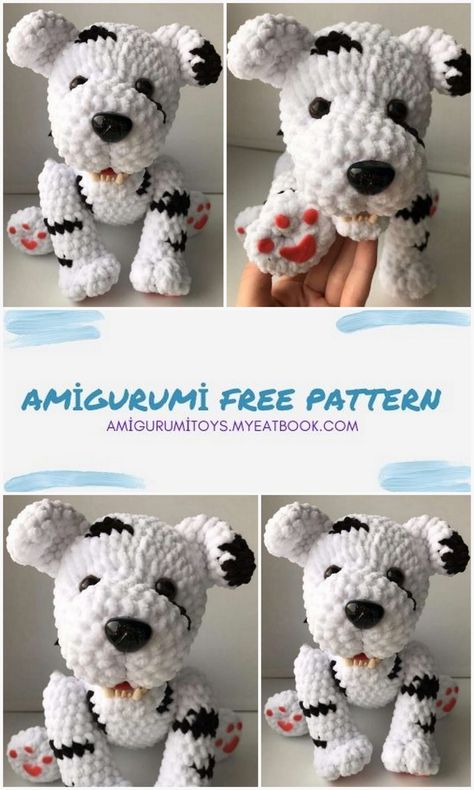 Amigurumi Dog Free Pattern - Amigurumi toys Amigurumi Elephant Free Pattern, Amigurumi Dog Free Pattern, Cartoon Crochet, Crochet Baby Hats Free Pattern, Crochet Blanket Stitch Pattern, Crochet Blanket Tutorial, Dog Amigurumi, Crochet Baby Blanket Pattern, Crochet Applique Patterns Free