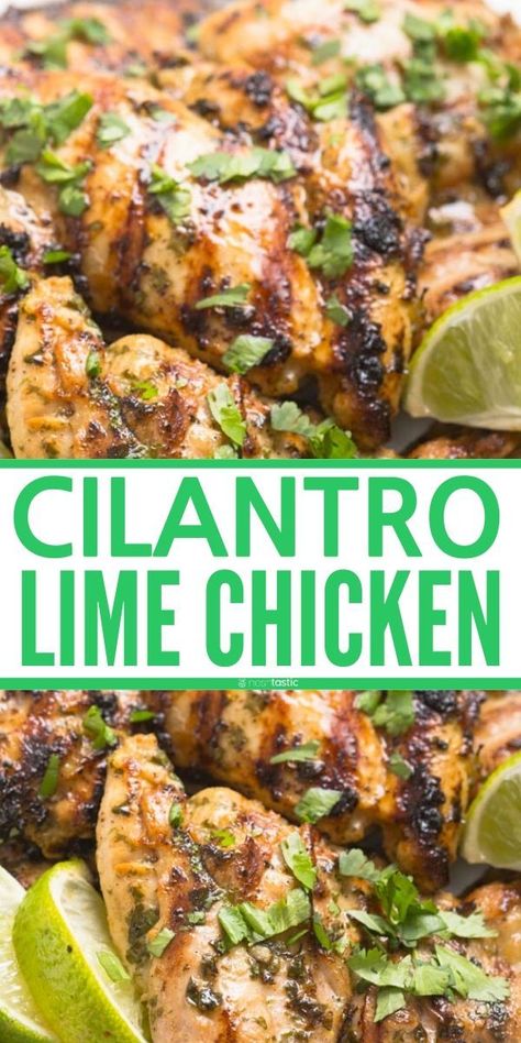 Easy Cilantro Lime Chicken, classic marinade, short marinate time, you can cook it baked in the oven, in a cast iron skillet, on the grill, put it in a salad or in tacos! Make it with chicken thighs or chicken breast. Easy healthy chicken dinner recipe, perfect for meal prep and makes a great freezer meal, it's keto, low carb, paleo, whole30, clean eating recipe, gluten free and very quick and easy to make. Easy Healthy Chicken Dinner, Resep Makanan Beku, Easy Healthy Chicken, Clean Eating Recipe, Chicken Dinner Recipe, Recipe Gluten Free, Healthy Chicken Dinner, Cilantro Lime Chicken, Idee Pasto