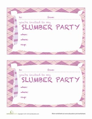 Third Grade Paper Projects Worksheets: Slumber Party Invitations Cute Invation Ideas, Slumber Party Invitations Templates, Sleepover Invitation, Slumber Party Invitations, Ninth Birthday, Sleepover Invitations, Slumber Party Birthday, Girls Slumber Party, Groomsmen Invitation