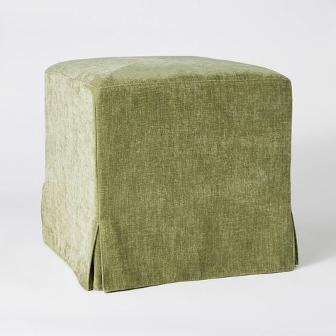 Slipcover Ottoman, Ottoman Green, Patterned Ottoman, Windsor House, Studio Mcgee Target, Cube Organizer, Cube Ottoman, Square Ottoman, Round Ottoman