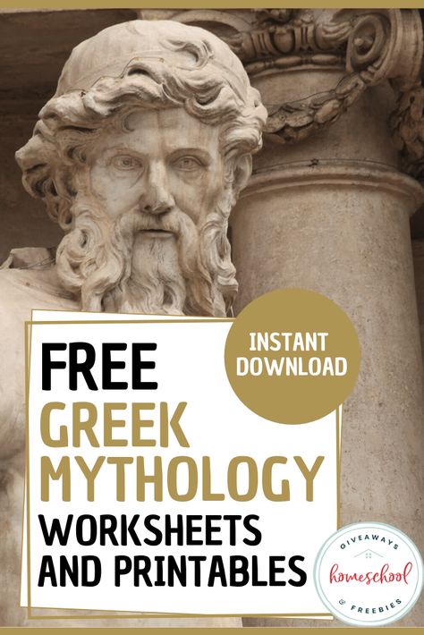 Facebook Twitter Pinterest If you are studying about Ancient Greece in your homeschool, or lean towards a more classical style of homeschooling you will most definitely want to learn about Greek Mythology. Our free list of Greek Mythology Worksheets and Printables will come in handy for your homeschool.  Allusions to Greek Mythology are everywhere inRead More Greek Mythology Unit Study, Greek Mythology Crafts For Kids, Greek Mythology Projects, Greek Mythology Activities, Greek Mythology Worksheets, Teaching Mythology, Greek Myths For Kids, High School Worksheets, Greek Mythology Lessons